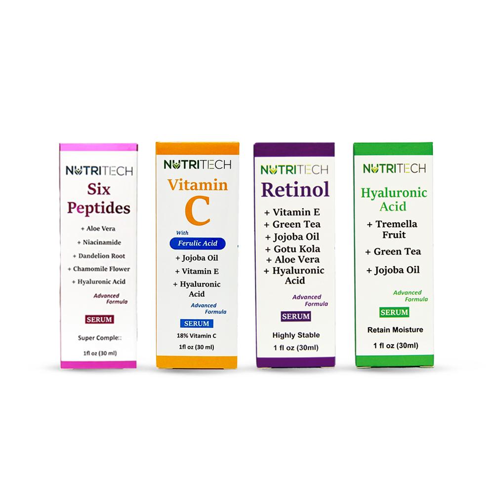 Retinol, Acido Hialurónico, Vitamina C y Péptidos