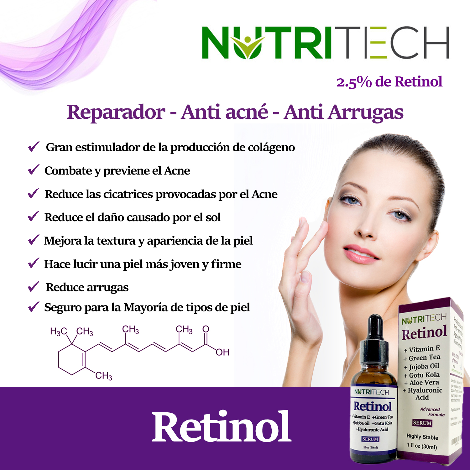 Retinol, Acido Hialurónico, Vitamina C y Péptidos - Imagen 4